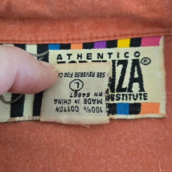 Vintage Forenza 1980s Large Terracotta Button-Up Womens Shirt Long Sleeve - Picture 8 of 8